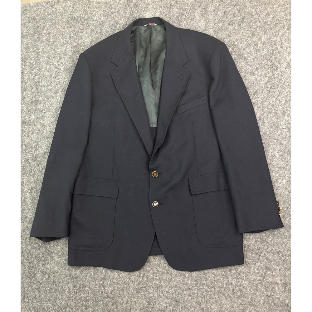 Vtg Academy Award Clothes Navy Blazer Sport Coat 48R Gold Button Suit Jacket